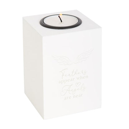 Tealight Holder -  "Feathers Appear When Angel Are Near"