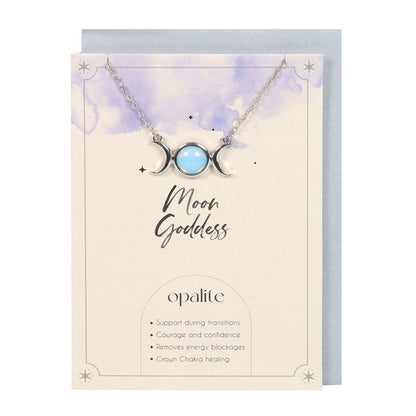 Necklace Card - Triple Moon - Opalite