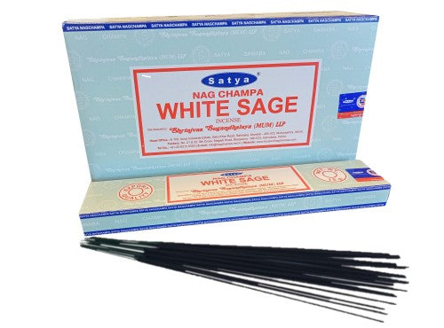 Incense Sticks Satya - Nag Champa White Sage - 16g (approx 15 Sticks)