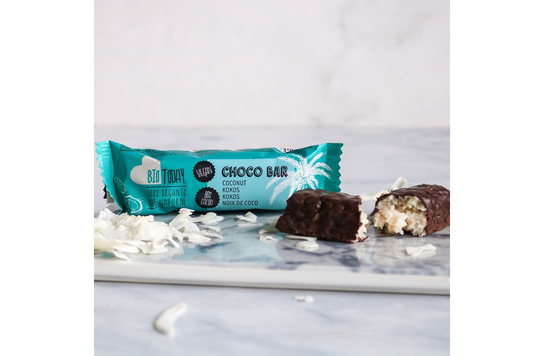 Bio Today Organic Vegan Gluten Free Chocolate Coated Coconut Bar 40g