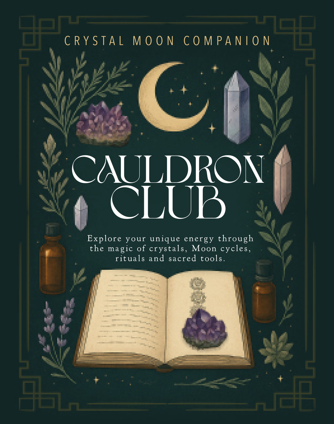 Crystal Moon Companion workbook cover featuring moon inspired design