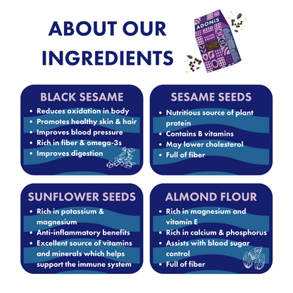 Adonis Crackers - (Black Pepper &amp; Sea Salt) Keto 60g