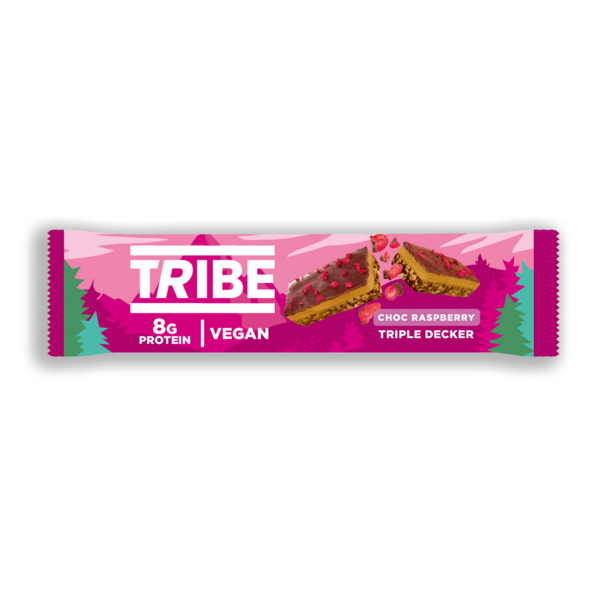 Tribe Vegan Protein Bar - 40g Triple Decker Choc Raspberry
