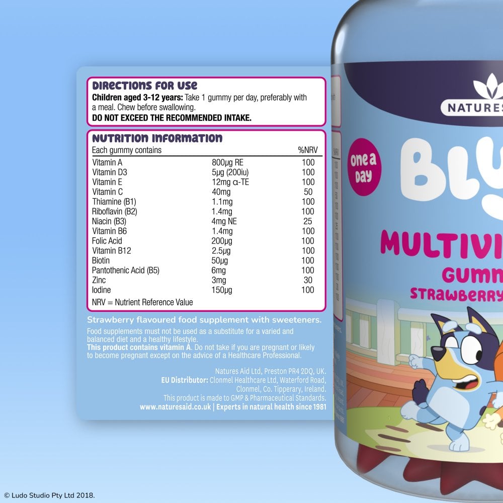 Natures Aid Bluey Gummies Multi-Vitamin 30&