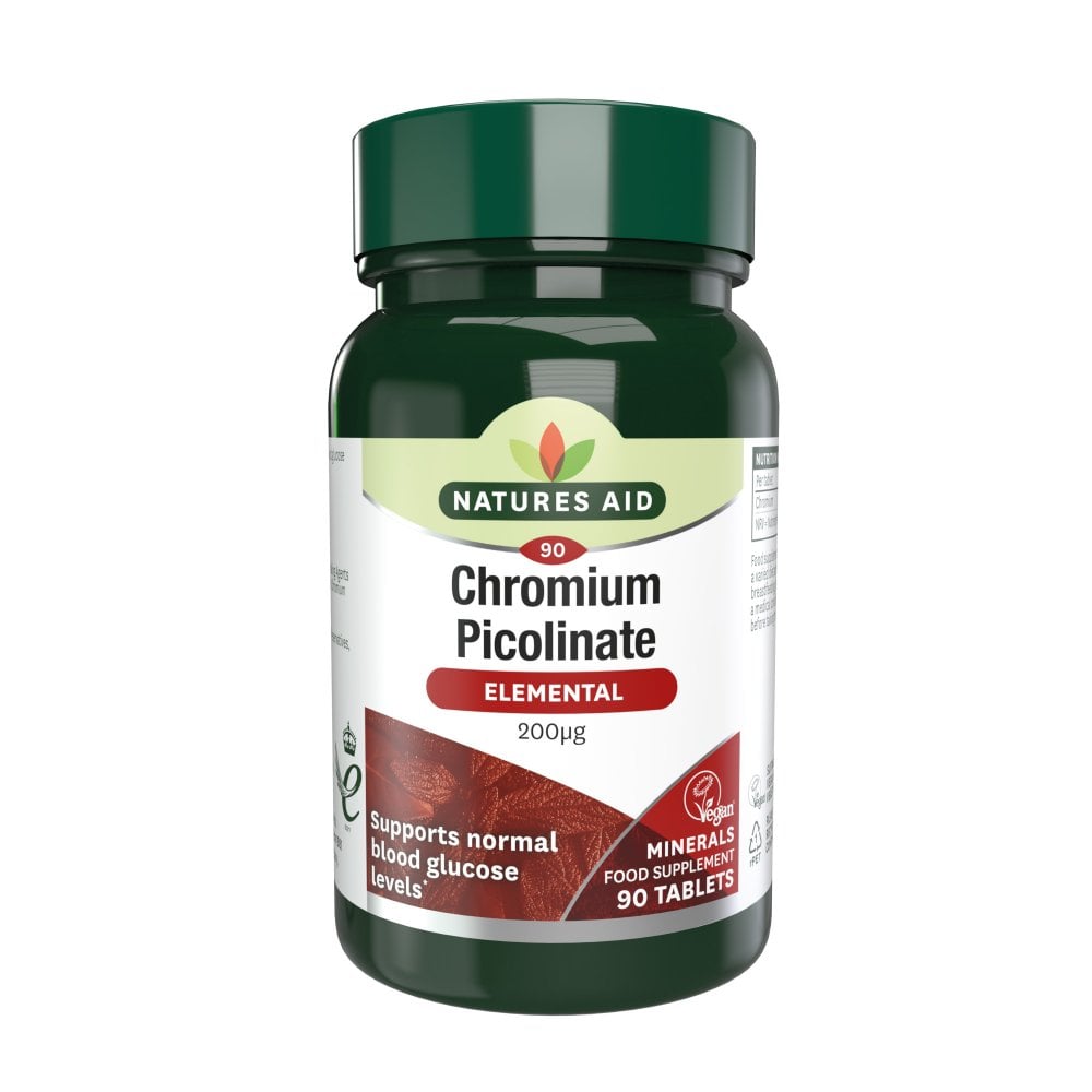 Natures Aid Chromium Picolinate 200ug elemental (90 Tabs)