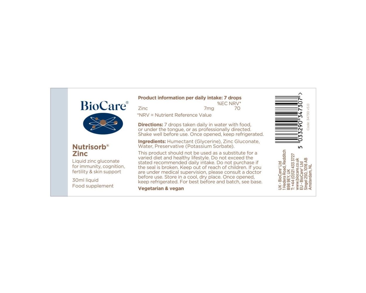 BioCare Nutrisorb Zinc (30ml)