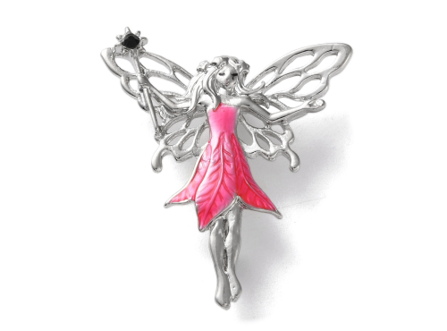 Brooch - Angel Ballerina Rhinestone Pink