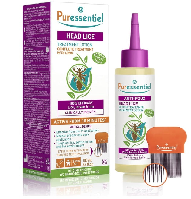 Puressentiel Anti-Lice Treatment Shampoo 150ml (+ Steel Comb)