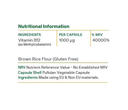 Macanta Vitamin B12 1000ug (30 Capsules)