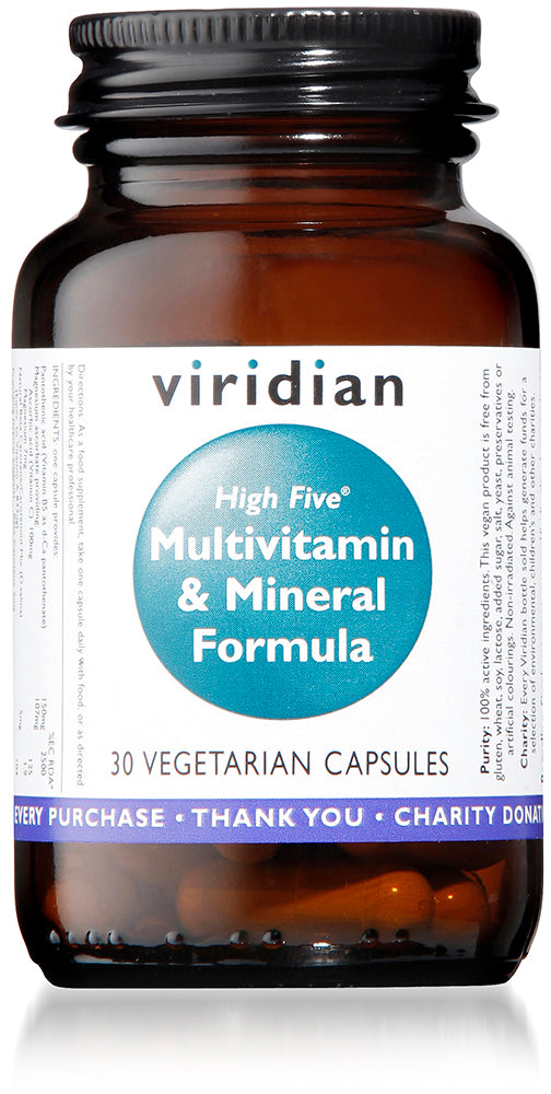 Viridian HIGH FIVE Multivit &amp; Mineral Formula - 30 Veg Caps