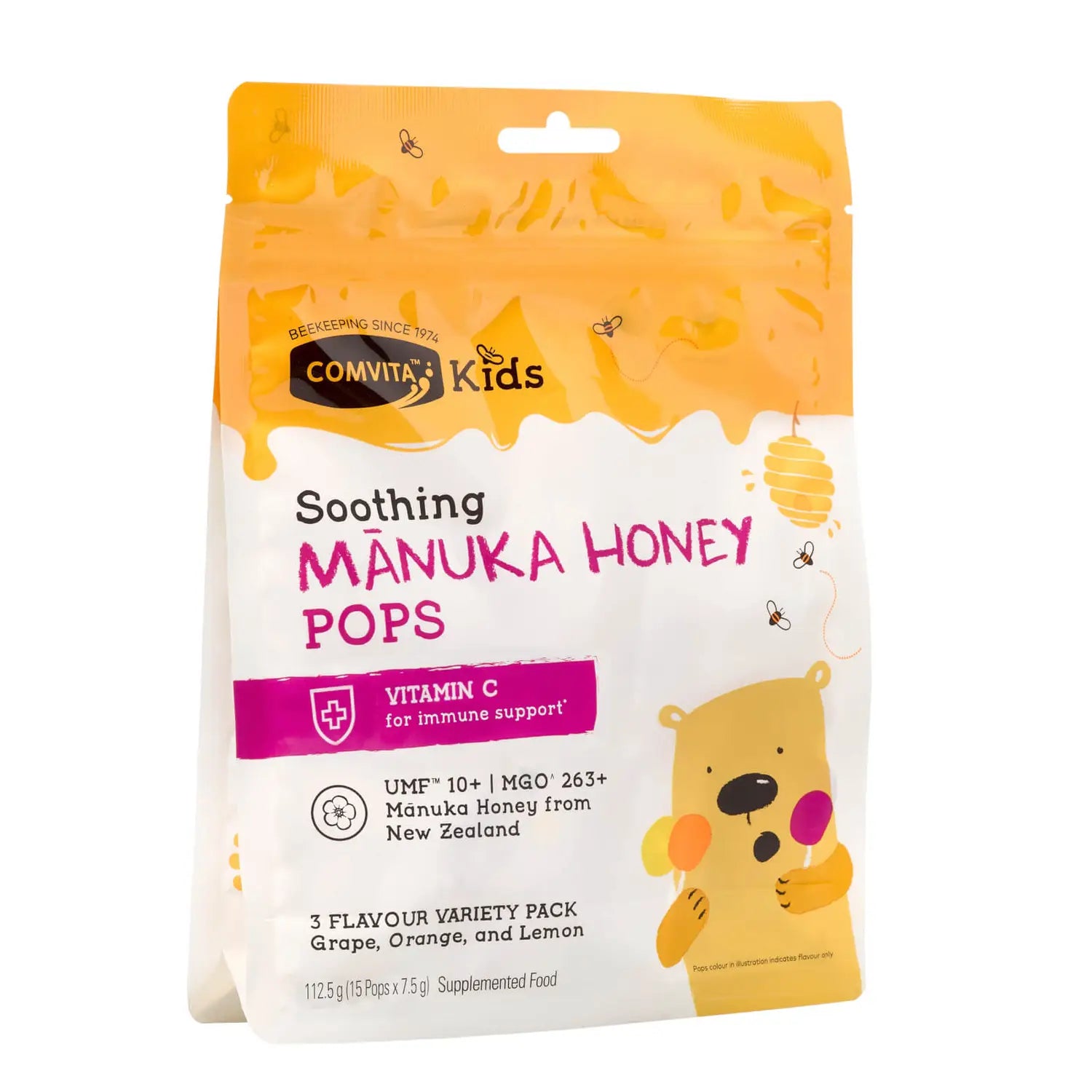Comvita Soothing Manuka Honey Lollipops w/Vitamin C  7.5g (15&
