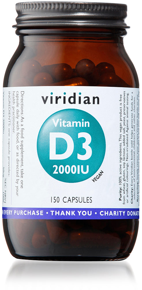 Viridian Vitamin D3 2000iu - 150 Veg Caps