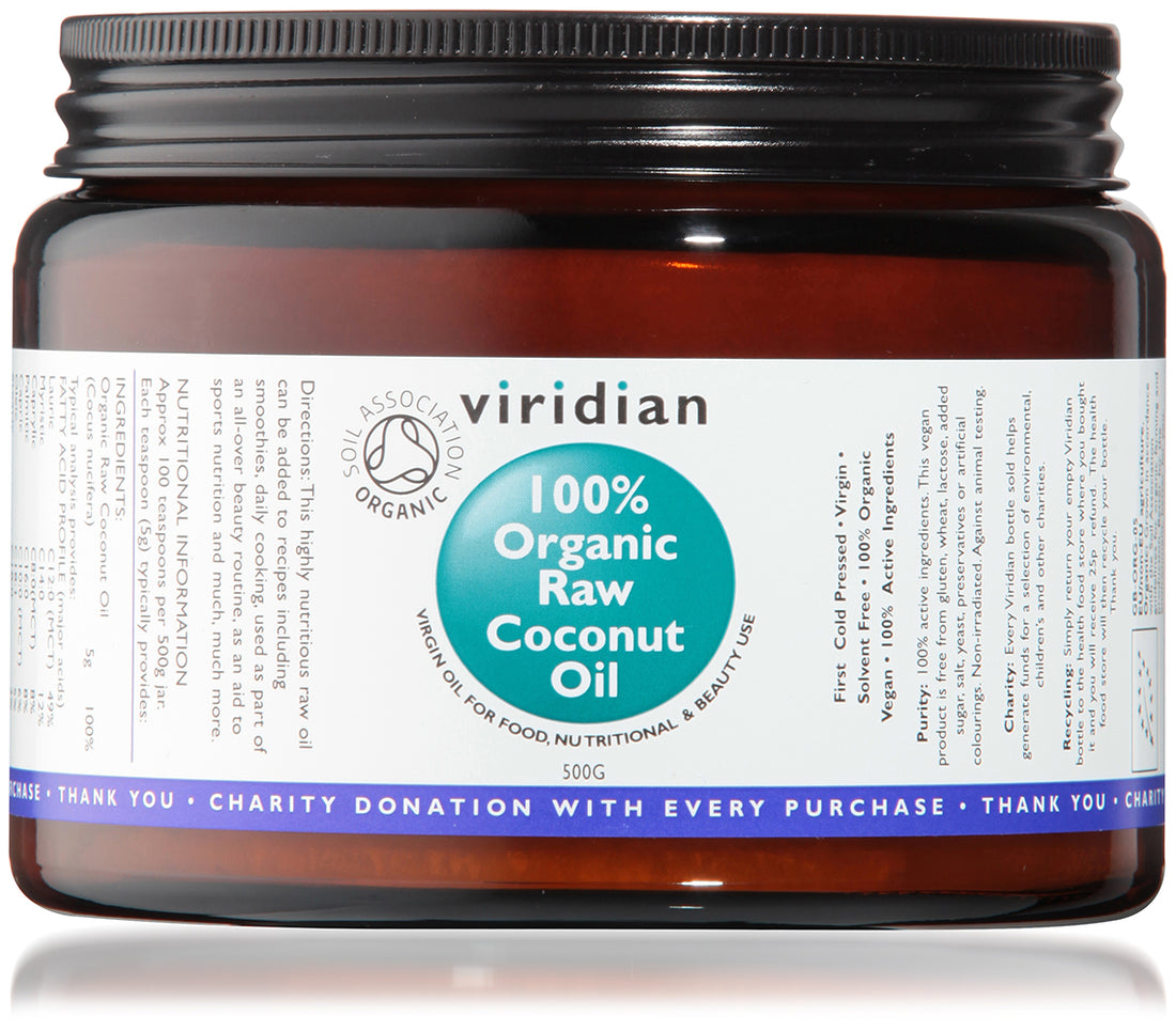 Viridian 100% Organic Raw Coconut Oil 500g (543ml)