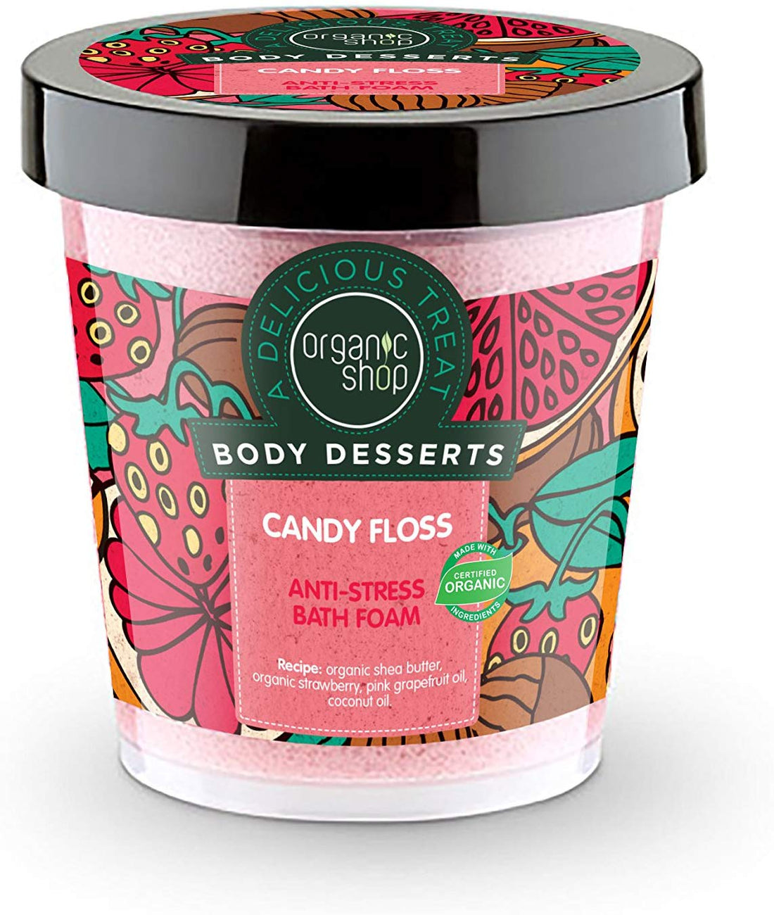 Organic Shop Body Desserts Anti-Stress Bath Foam (Candy Floss) 450ml
