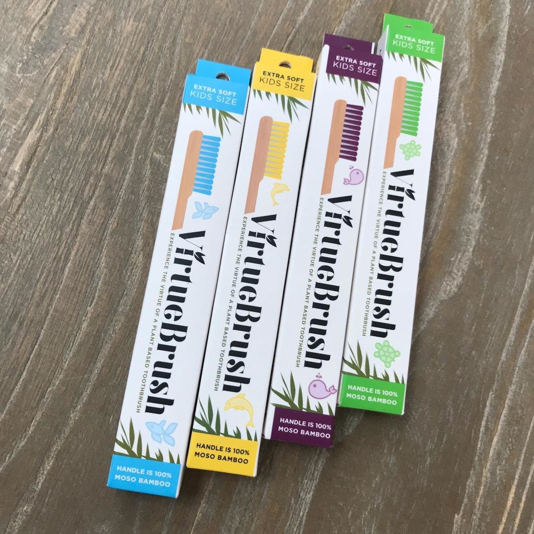 VirtueBrush Plant Based Kids Size Toothbrush Extra Soft