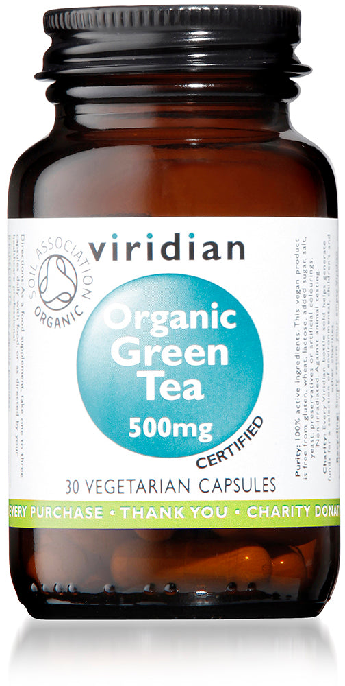 Viridian Organic Green Tea 500mg 30 Veg Caps