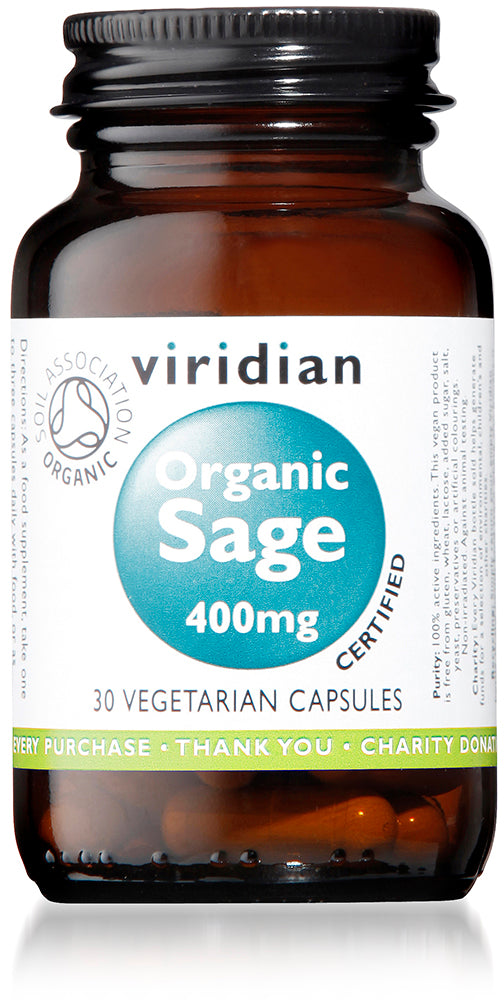 Viridian Organic Sage 400mg - 30 Veg Caps