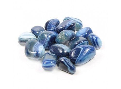 Blue Agate Banded Tumbled Stone 20-30mm