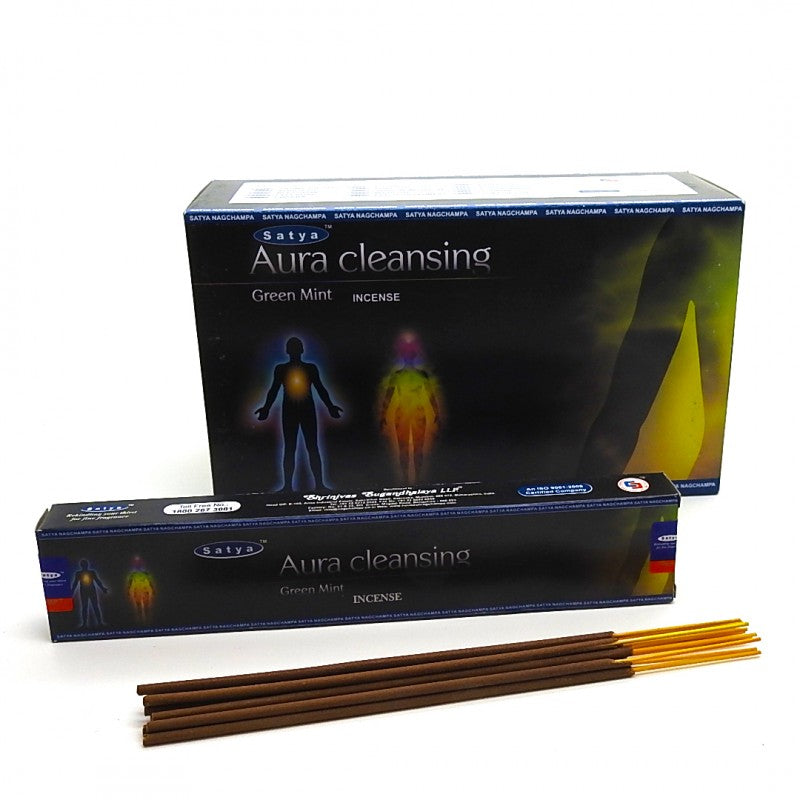 Incense Sticks Satya - Aura Cleansing - Green Mint - 12 Sticks