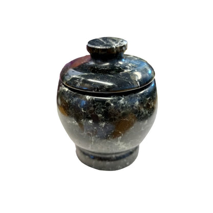 Black Zebra Granite Marble Trinket Pot (Sml)