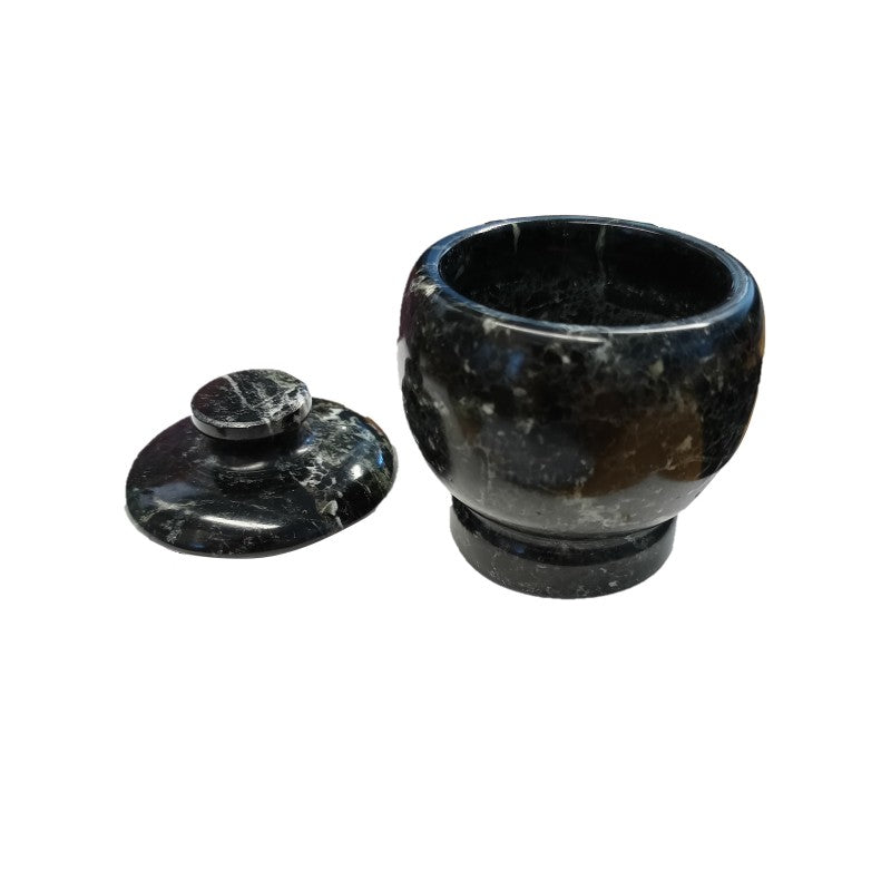 Black Zebra Granite Marble Trinket Pot (Sml)