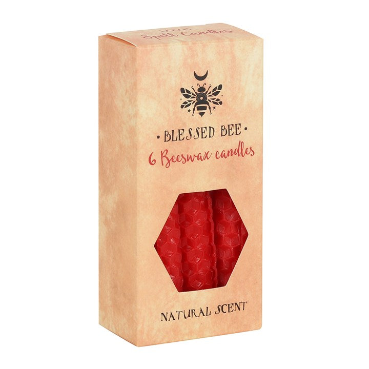 Pack of 6 Red Beeswax Spell Candles