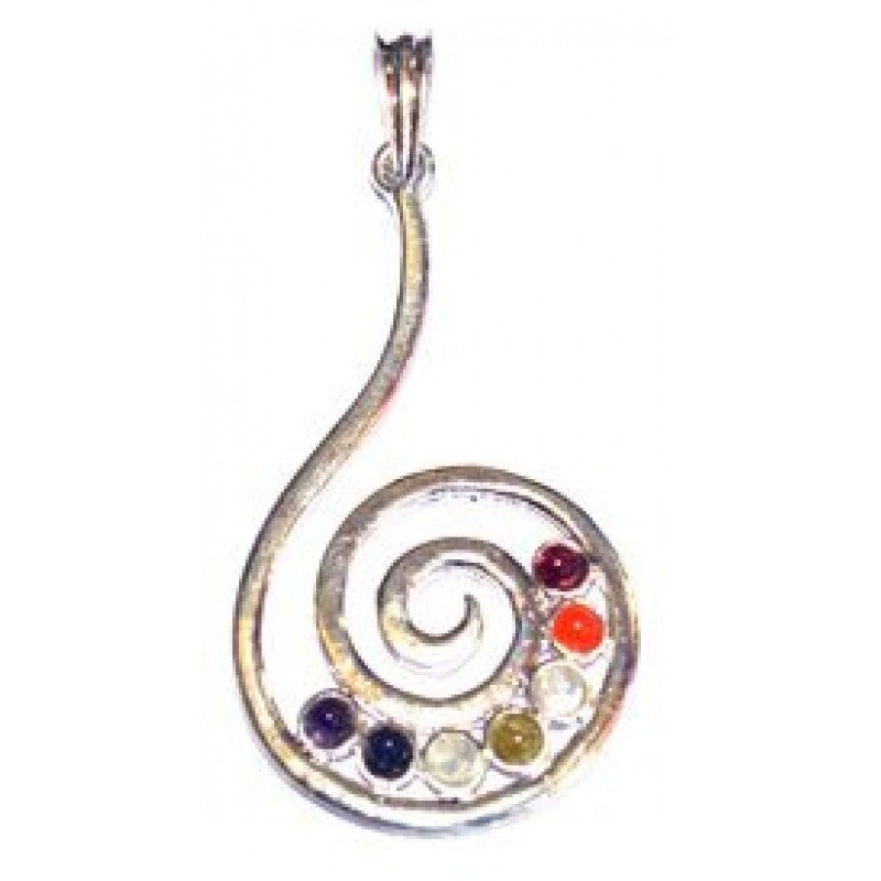 Chakra Silver Swirl Pendant