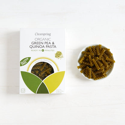 Clearspring Organic Gluten Free Green Pea &amp; Quinoa Pasta 250g