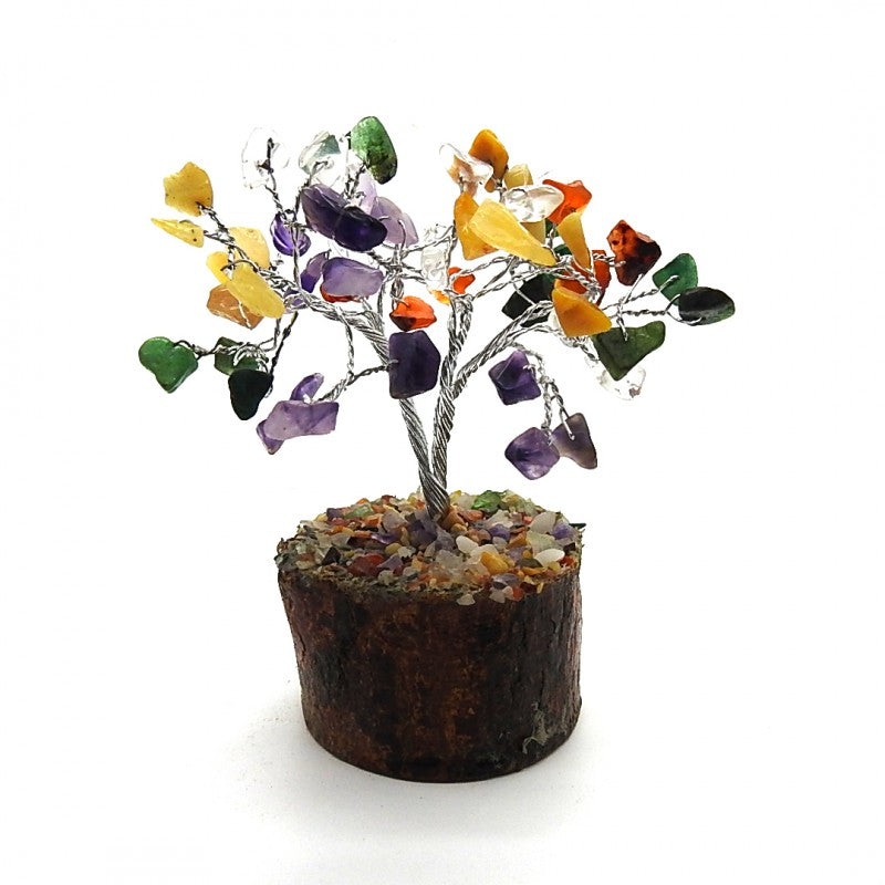 Multi Gem Tree on Wooden Base 60 Beads