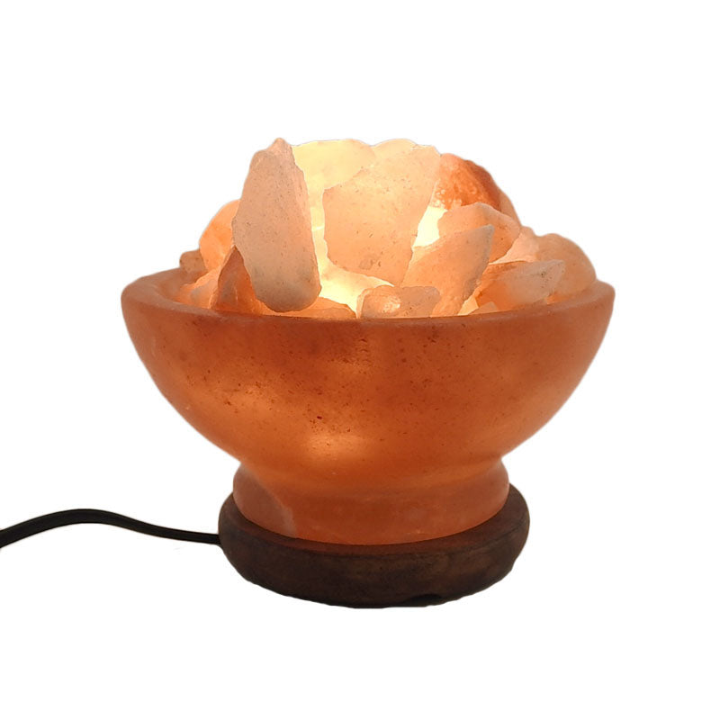 Himalayan Salt Lamp Bowl Curved 6in