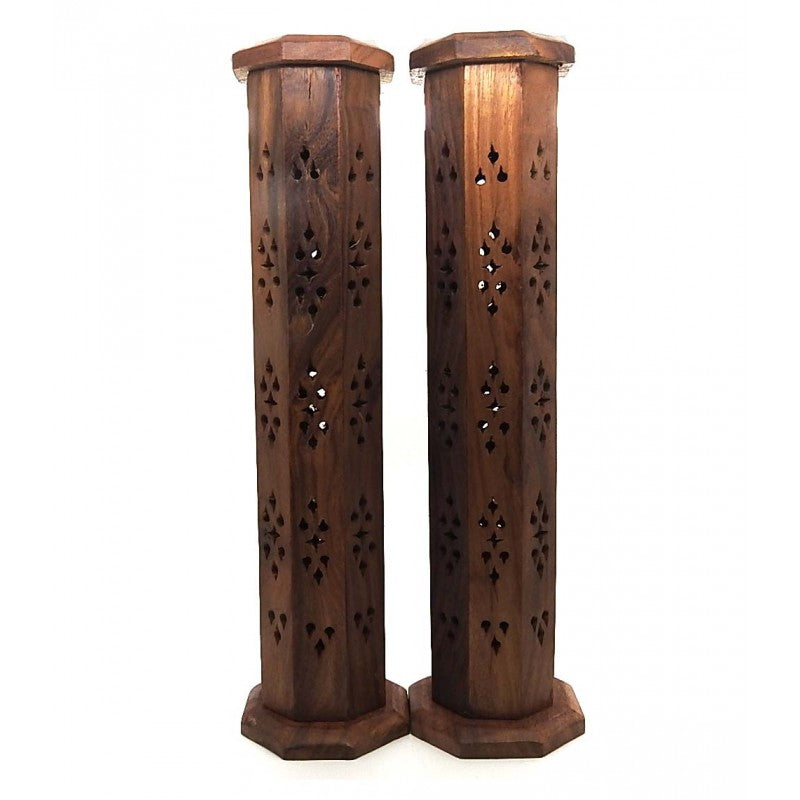 Incense Tower Wood 12&quot; Round Ash Catcher