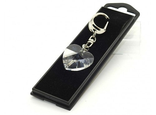 Crystal Heart Key Ring 28mm
