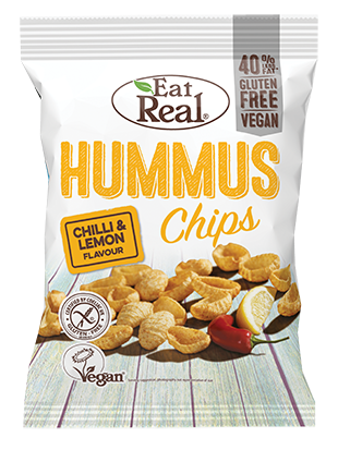 Eat Real Organic Hummus Chilli &amp; Lemon Chips (135g bag)