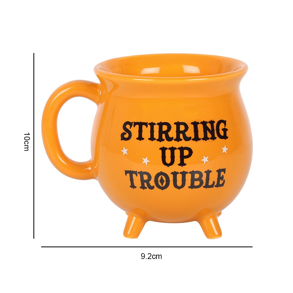 Stirring Up Trouble Ceramic Orange Cauldron Mug