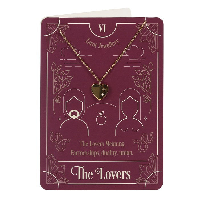 The Lovers Tarot Necklace Card