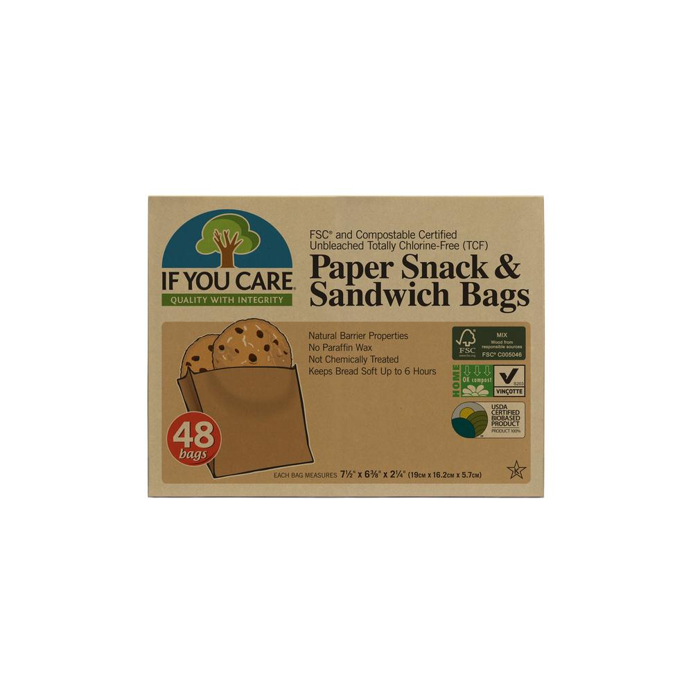 If You Care Paper Snack &amp; Sandwich Bags (48)