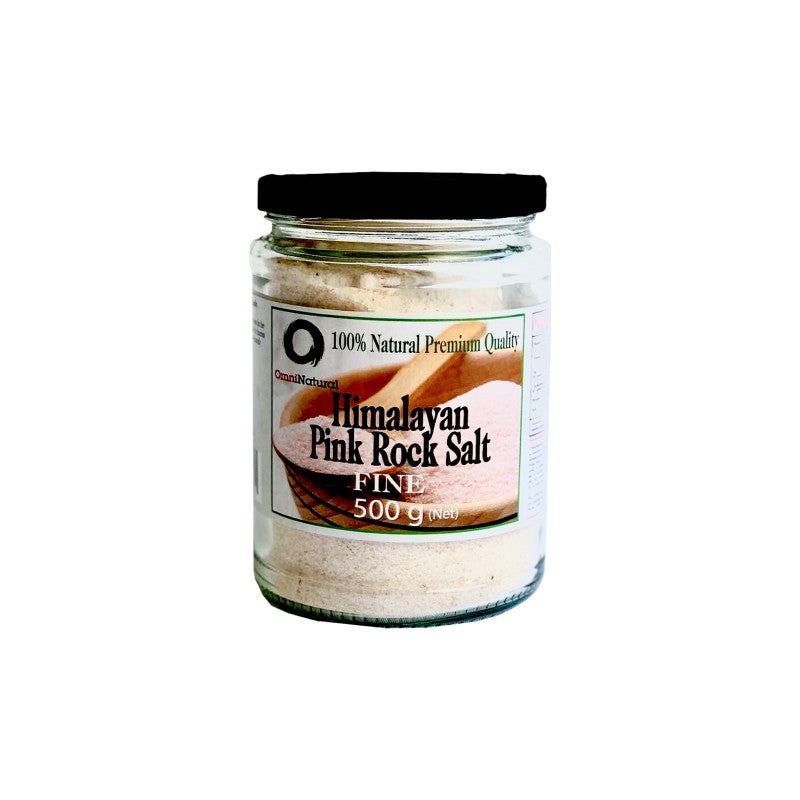 Omni Natural Himalayan Pink Rock Salt Fine 500g Jar