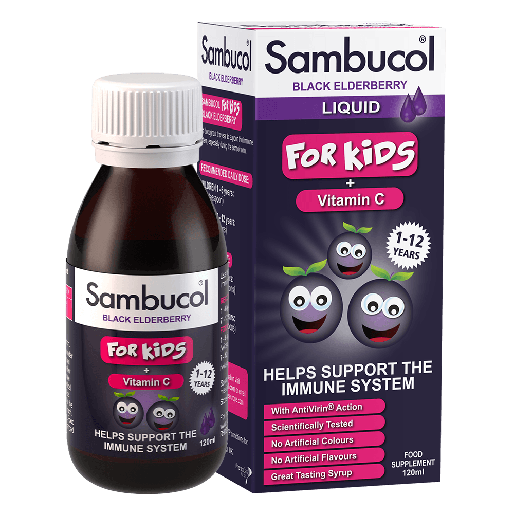 Sambucol Black Elderberry Liquid for Kids + Vitamin C 120ml