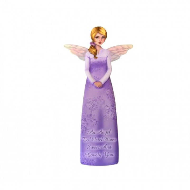Angel Wings Plaque - An Angel To Watch Over Sweet And Lovely You (Mauve)