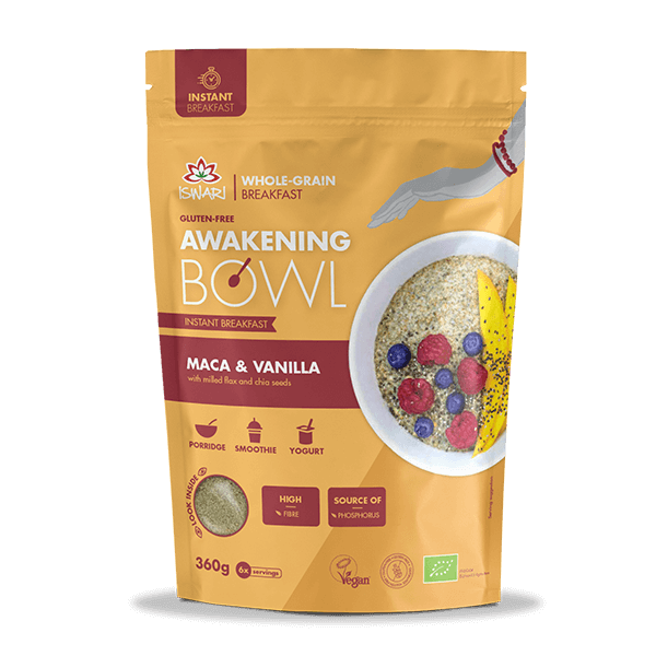 Iswari Awakening Bowl Whole Grain Instant Breakfast (360g) - Maca &amp; Vanilla