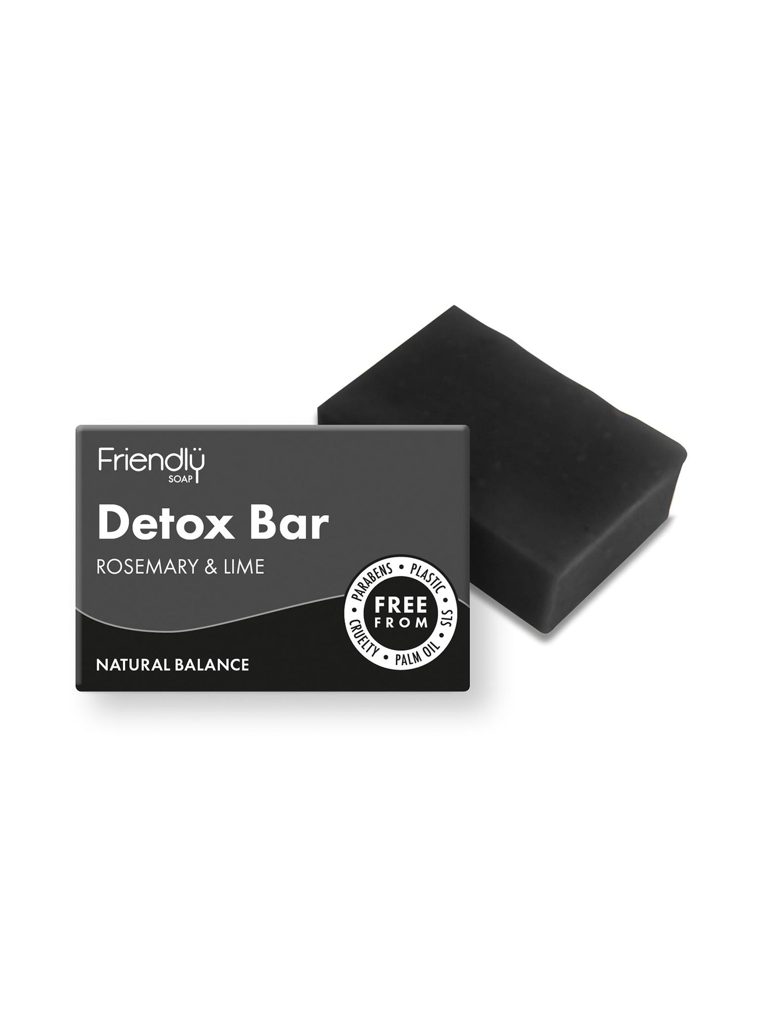 Friendly Detox Activated Charcoal Soap Rosemary &amp; Lime 95g