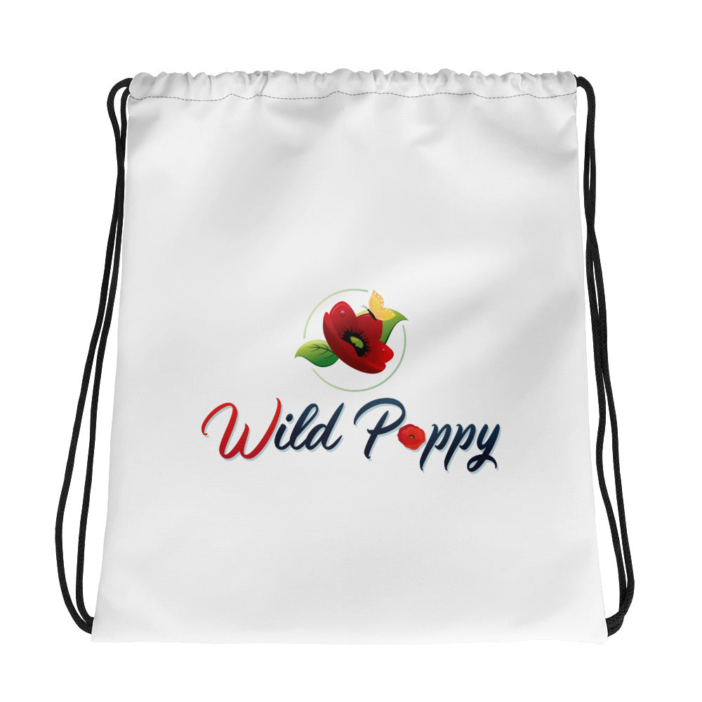 Wild Poppy Drawstring bag