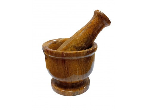 Onyx Marble Multi Green Handcrafted Pestle & Mortar 3"