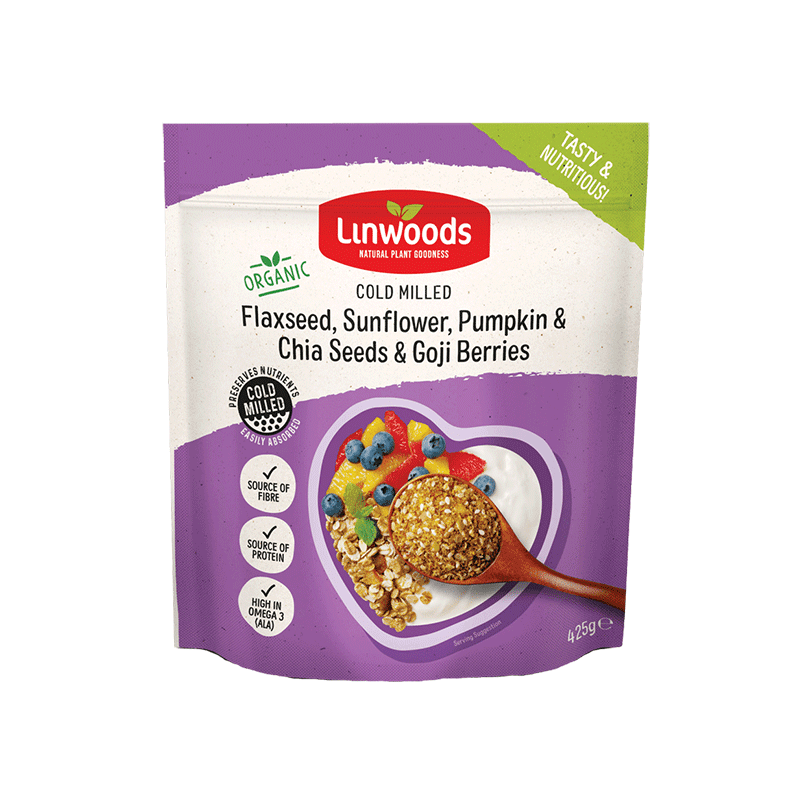 Linwoods Organic Cold Milled Flaxseed, Sunflower, Pumpkin & Chia Seeds & Goji Berries 425g