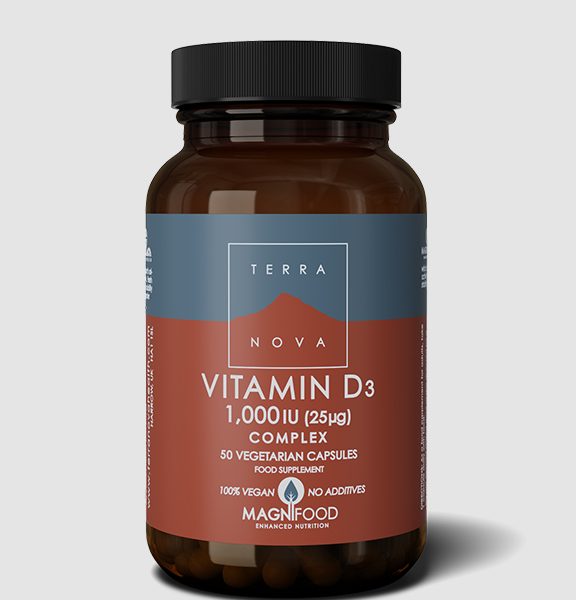 Terranova Vitamin D3 1000ug (25ug) Complex (Vegan Source) (50 Caps)