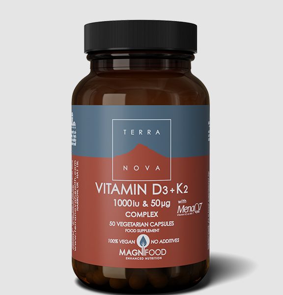 Terranova Vitamin D3 + K2 1000iu &amp; 50ug Complex (50 Caps)